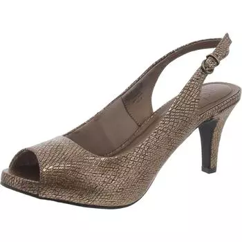 Женские туфли Teller Solid Slingback Peep Toe на каблуках LifeStride, цвет soft gold jolen