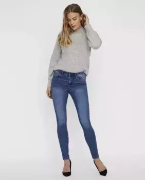 Женские узкие джинсы синего цвета slim Vero Moda, синий