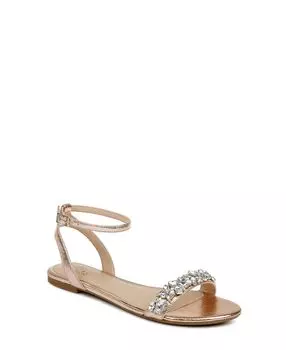 Женские вечерние сандалии на плоской подошве Ohara Jewel Badgley Mischka, золотой