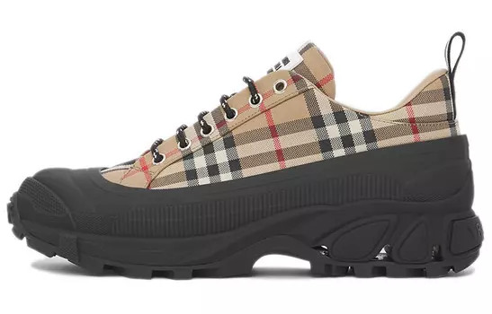 Женские винтажные кроссовки Burberry, черно-бежевый