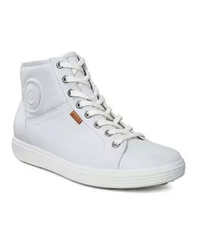 Женские высокие кожаные кроссовки Soft 7 Ecco, белый