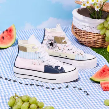 Женские высокие кроссовки Converse Chuck Taylor All Star Lift, цвет Picnic Patchwork