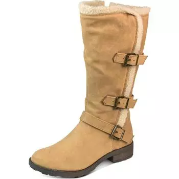 Женские высокие сапоги до колена из искусственного меха Santell White Mountain, цвет chestnut/waxy fabric