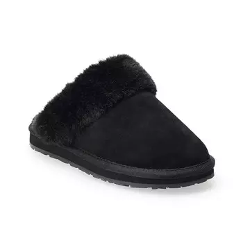 Женские замшевые тапочки Clarks из искусственного меха, черный
