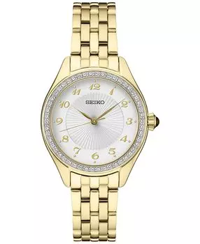 Женские золотистые часы-браслет 29 мм Seiko, серебро
