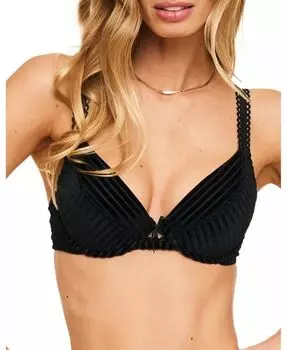 Женский бюстгальтер Evie Push Up с глубоким вырезом Adore Me, черный