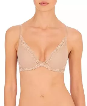 Женский бюстгальтер-футболка Feathers Luxe Plunge Natori, коричневый
