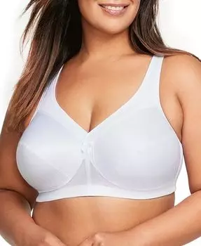 Женский бюстгальтер MagicLift Active Wirefree Support Bra для полной фигуры размера плюс 1005 Glamorise, белый