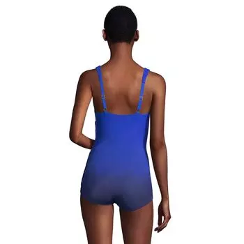 Женский цельный купальник Lands End SlenderSuit с юбкой и мастэктомией Lands' End, черный