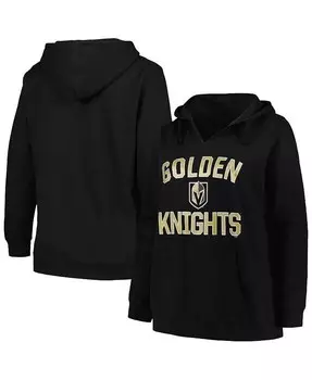 Женский черный пуловер с капюшоном Vegas Golden Knights большого размера с аркой и логотипом Profile, черный