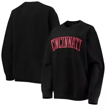 Женский черный свитшот с удобным шнурком Pressbox Cincinnati Bearcats в винтажном стиле, базовый пуловер с аркой