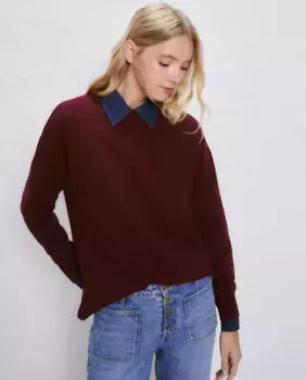 Женский джемпер с круглым вырезом Easy Wear, бордовый