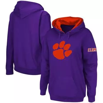 Женский фиолетовый пуловер с большим логотипом Clemson Tigers