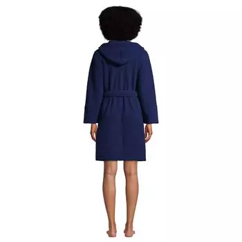 Женский флисовый халат Lands End с капюшоном из шерпы Lands' End