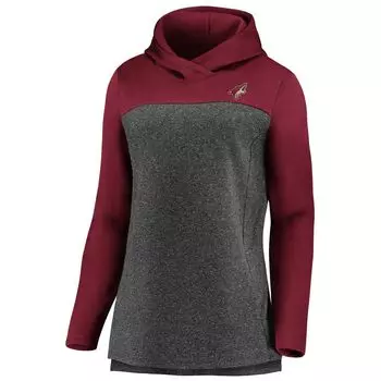 Женский флисовый пуловер с капюшоном Fanatics с рисунком угля/граната Arizona Coyotes Chiller Fanatics