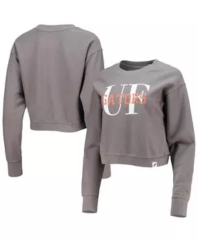 Женский графитовый укороченный пуловер Florida Gators Classic с шнуровкой League Collegiate Wear