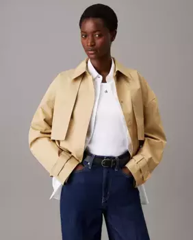 Женский короткий тренчкот Calvin Klein, бежевый