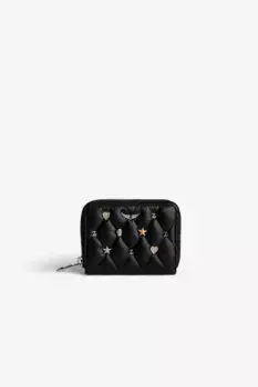 Женский кожаный кошелек Mini ZV черного цвета Zadig & Voltaire