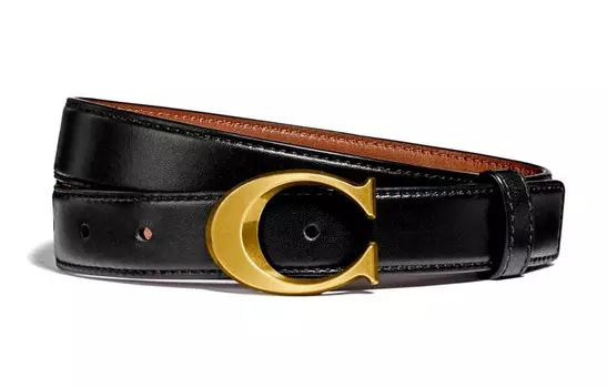 Женский кожаный ремень COACH, Черный