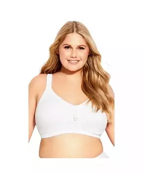 Женский мягкий бюстгальтер Caress Plus Size AVENUE, белый