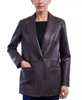 Женский пиджак из искусственной кожи, созданный для macy's BCBGeneration, темно-коричневый