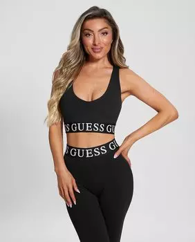 Женский приталенный спортивный топ Guess, черный
