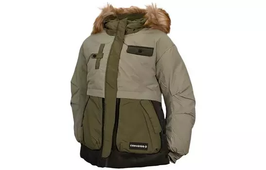 Женский пуховик Converse, цвет Army Green