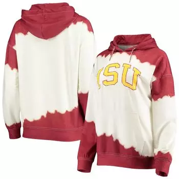 Женский пуловер с капюшоном Gameday Couture белого цвета/Cardinal Iowa State Cyclones For the Fun, окрашенный двойным погружением