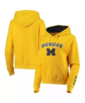 Женский пуловер с капюшоном Maize Michigan Wolverines Arch and Logo 1 Colosseum, желтый