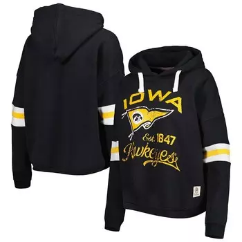 Женский пуловер с капюшоном Pressbox Black Iowa Hawkeyes Super Pennant, цвет Iwa Black