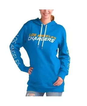 Женский пуловер с капюшоном пудрово-синего цвета Los Angeles Chargers Extra Inning G-Iii 4Her By Carl Banks, синий