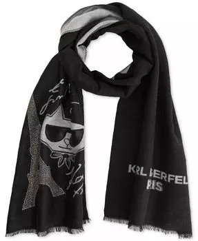 Женский шарф с украшением Karl Lagerfeld Paris, черный