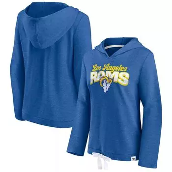Женский струящийся пуловер с капюшоном с логотипом Fanatics Royal Los Angeles Rams First Team Fanatics