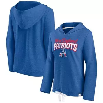 Женский струящийся пуловер с капюшоном с логотипом Fanatics Royal New England Patriots First Team Fanatics