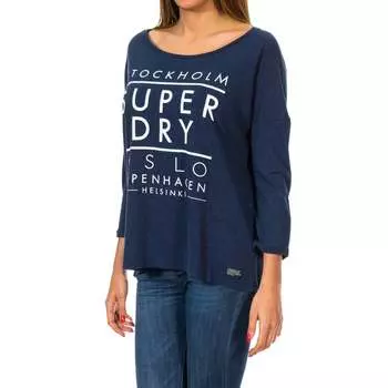 Женский свитер Nordic slouch Crew g60119xns с рукавами 3/4 Superdry, синий