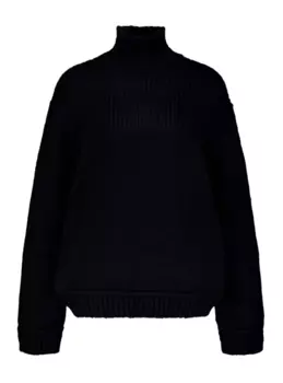 Женский свитер Tom Ford с воротником-стойкой из шерсти черного цвета