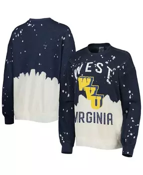 Женский темно-синий пуловер с выцветшим рисунком West Virginia Mountaineers Twice As Nice Gameday Couture, темно-синий