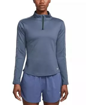 Женский топ Therma-FIT One с молнией 1/2 Nike, синий