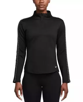 Женский топ Therma-FIT One с молнией 1/2 Nike, черный
