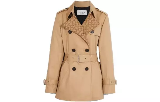 Женский тренч COACH, цвет Khaki