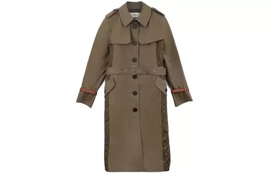 Женский тренч COACH, цвет Laurel green