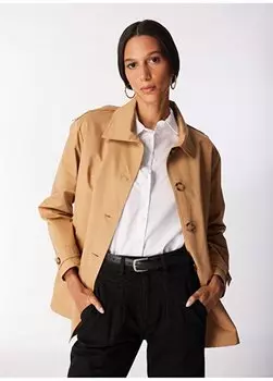 Женский тренч из верблюжьей шерсти 24YSL9364 Selen, кэмел