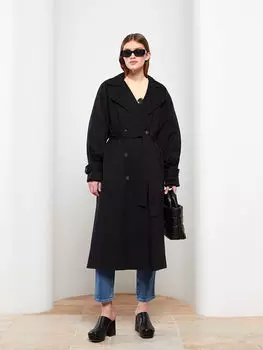 Женский Тренч с прямым воротником и длинным рукавом LCW Modest