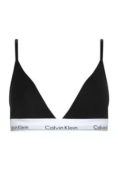 Женский треугольный бюстгальтер с логотипом на поясе Calvin Klein, черный