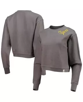 Женский укороченный пуловер темно-серого цвета LSU Tigers Corded Timber League Collegiate Wear