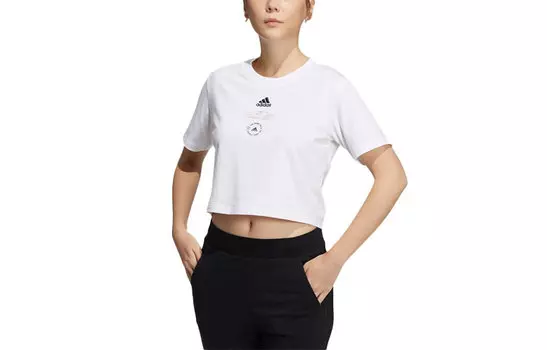 Женский укороченный топ adidas, Белый