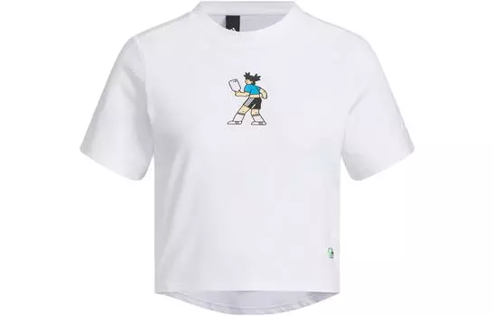 Женский укороченный топ adidas, Белый