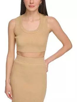 Женский укороченный топ для фитнеса и спортзала DKNY, цвет cashew/pecan heather
