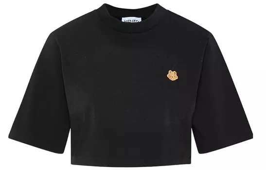 Топ укороченный женский Kenzo Classic Tiger Head, черный