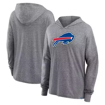 Женский уютный пуловер с капюшоном Fanatics Heather Grey Buffalo Bills Fanatics